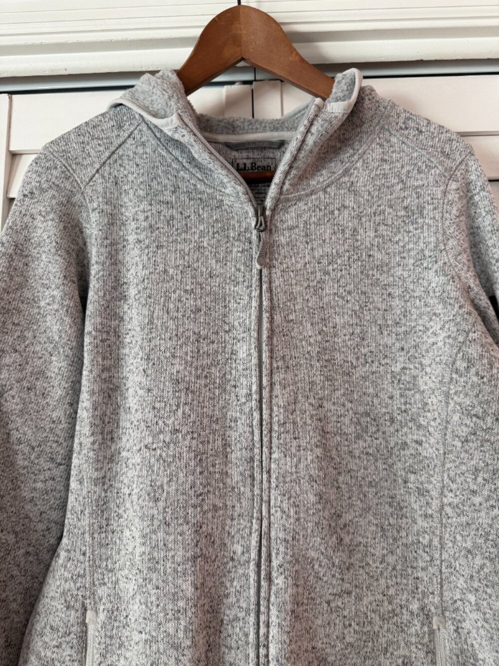 LLBean Women's L.L.Bean Sweater Fleece Coat Heathered Gray - Size M - Picture 2 of 6